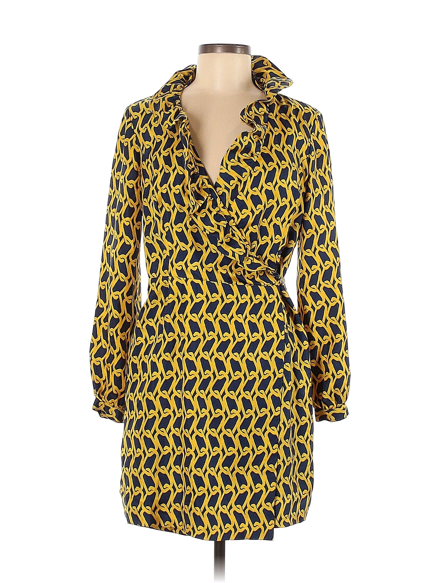 Elizabeth McKay Multi Color Yellow Casual Dress Size 6 - 21% off