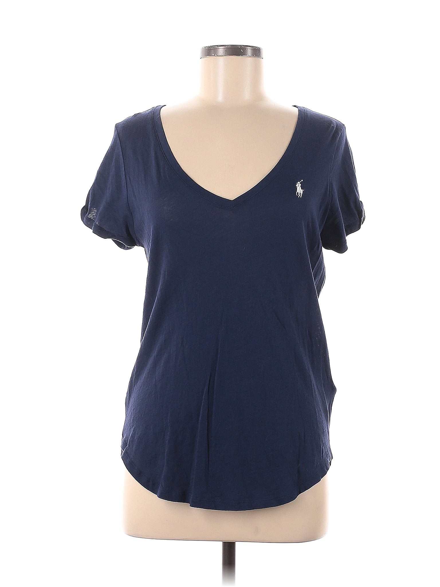 Polo by Ralph Lauren 100% Cotton Solid Navy Blue Short Sleeve T-Shirt ...