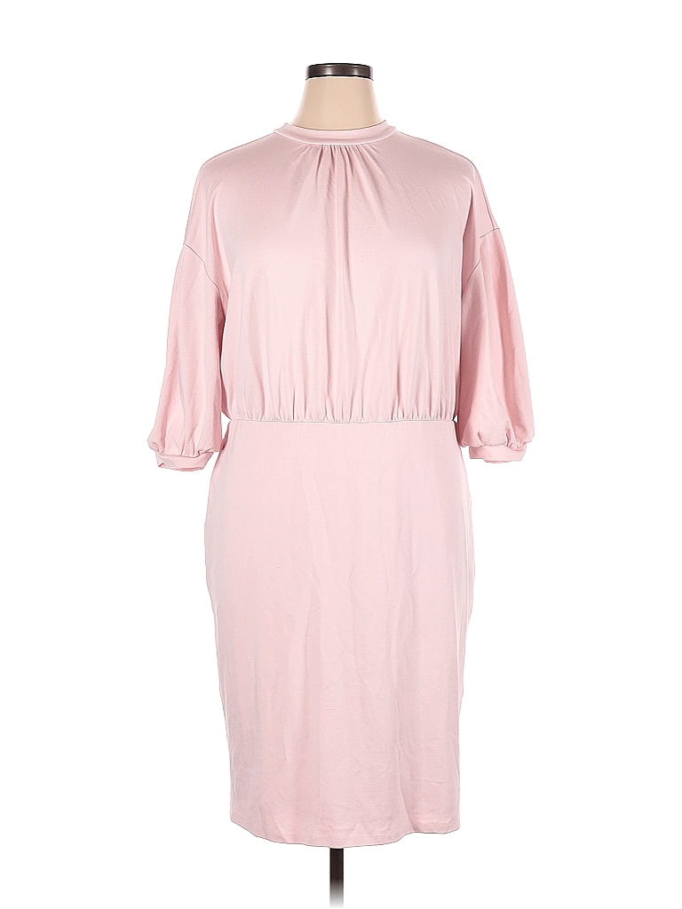 ELOQUII Solid Pink Casual Dress Size 16 (Plus) - 67% off | thredUP