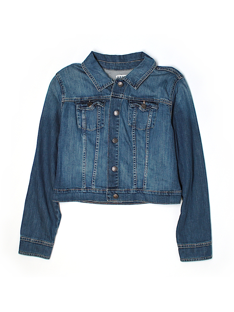 Old Navy Solid Blue Denim Jacket Size L (Youth) - 63% Off | ThredUP