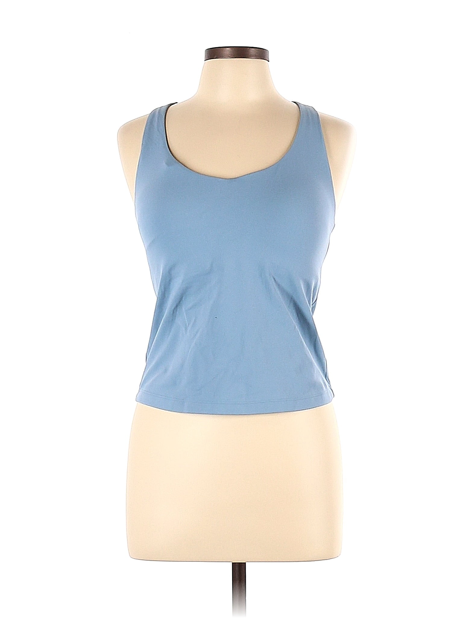 Crz Yoga Solid Blue Active Tank Size L 66 off thredUP