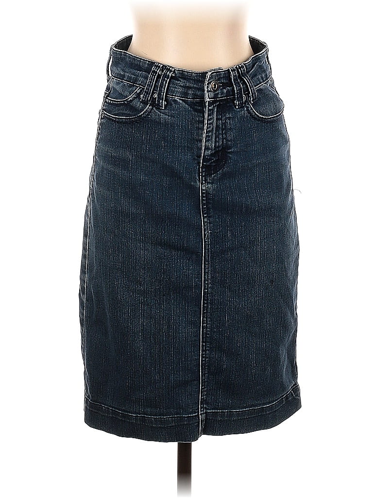 Riva Solid Blue Denim Skirt Size 2 - 60% off | thredUP