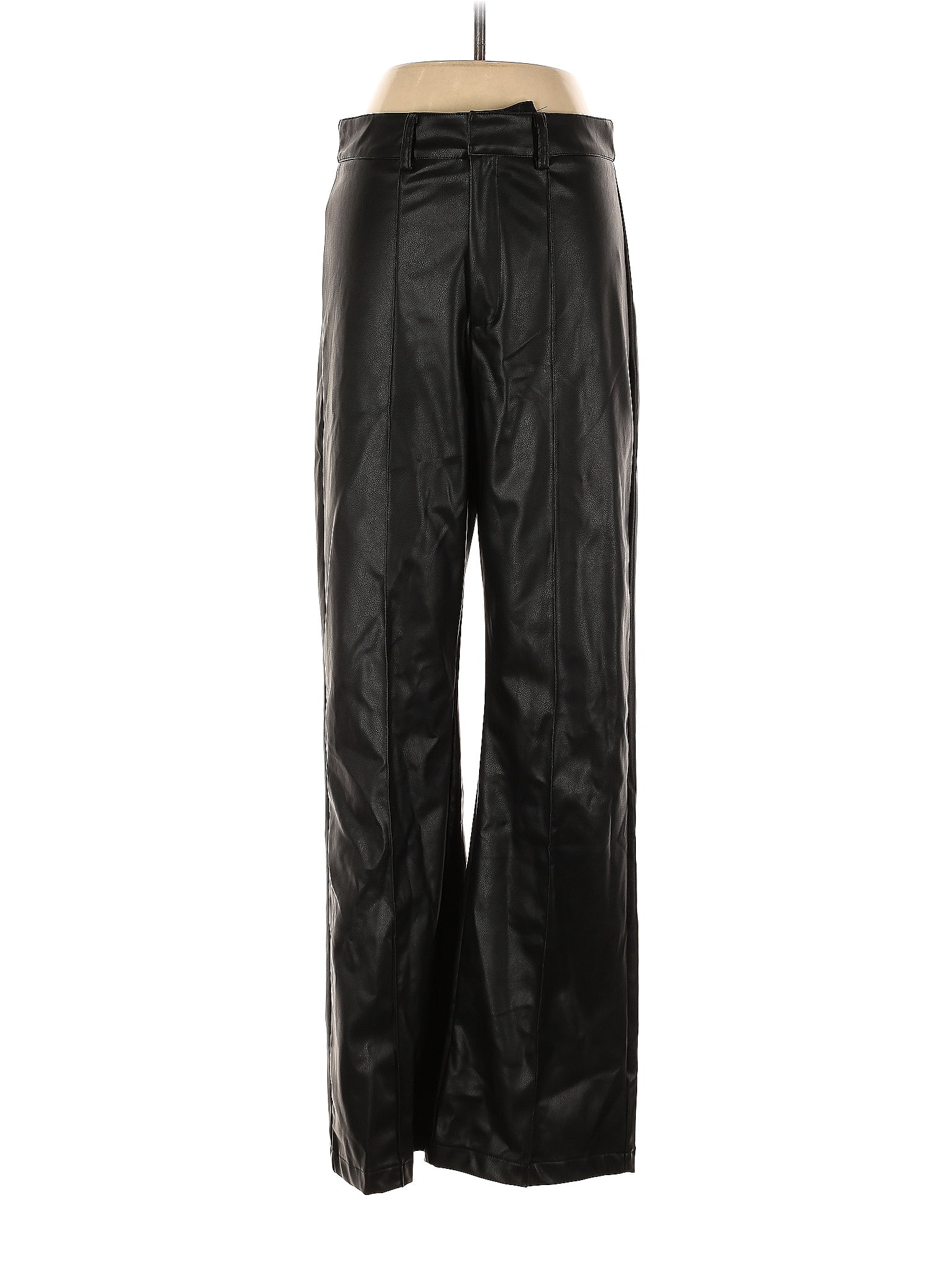 Micas Solid Black Faux Leather Pants Size M - 54% off | thredUP