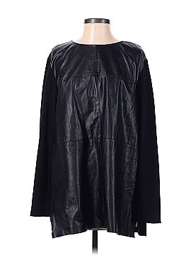 White House Black Market Faux Leather Top (view 1)