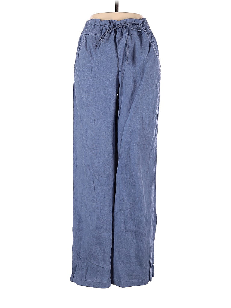 Cynthia Rowley TJX 100 Linen Solid Blue Linen Pants Size M 53 off