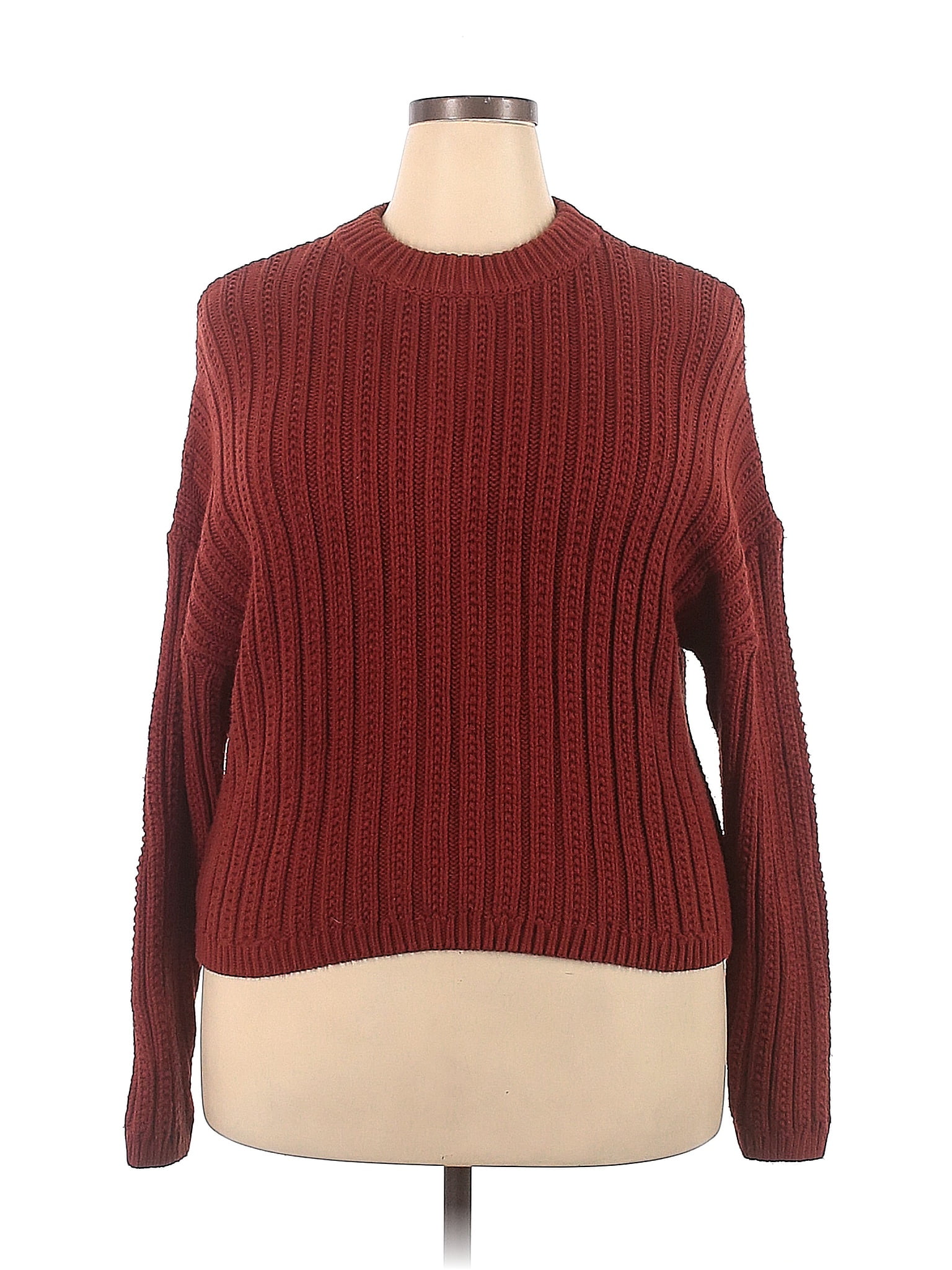 Universal Thread Color Block Solid Burgundy Pullover Sweater Size XXL ...