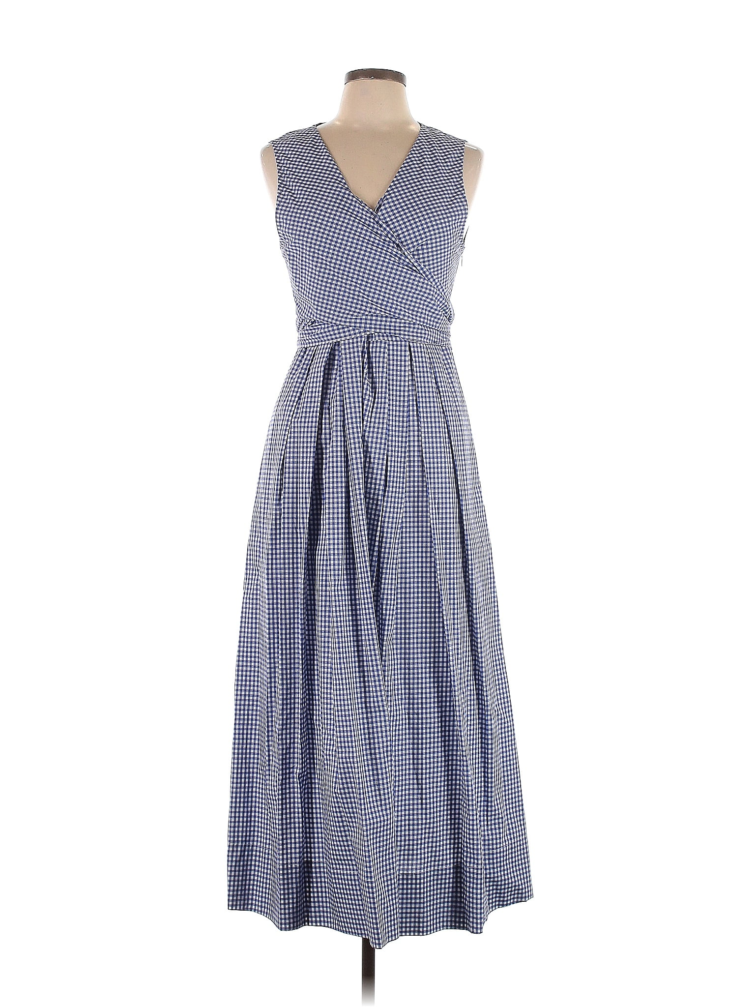 J.Crew 100 Cotton Stripes Multi Color Blue Casual Dress Size 12 69