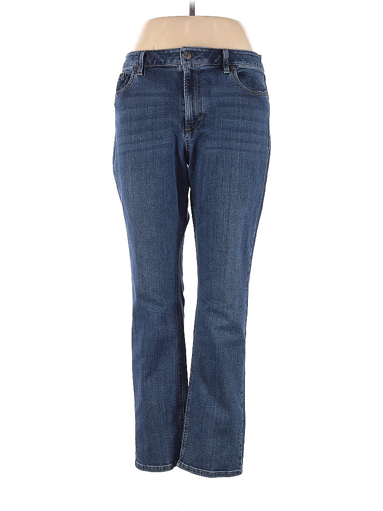 L.L.Bean Solid Blue Jeans Size 14 - 48% off | thredUP