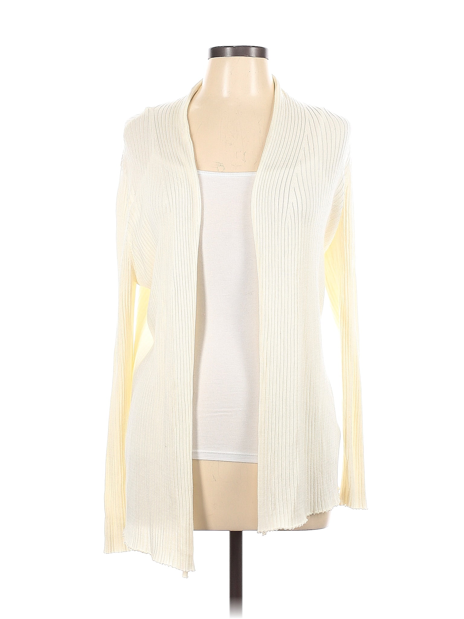 J. McLaughlin Color Block Solid Ivory Cardigan Size L - 75% off | thredUP