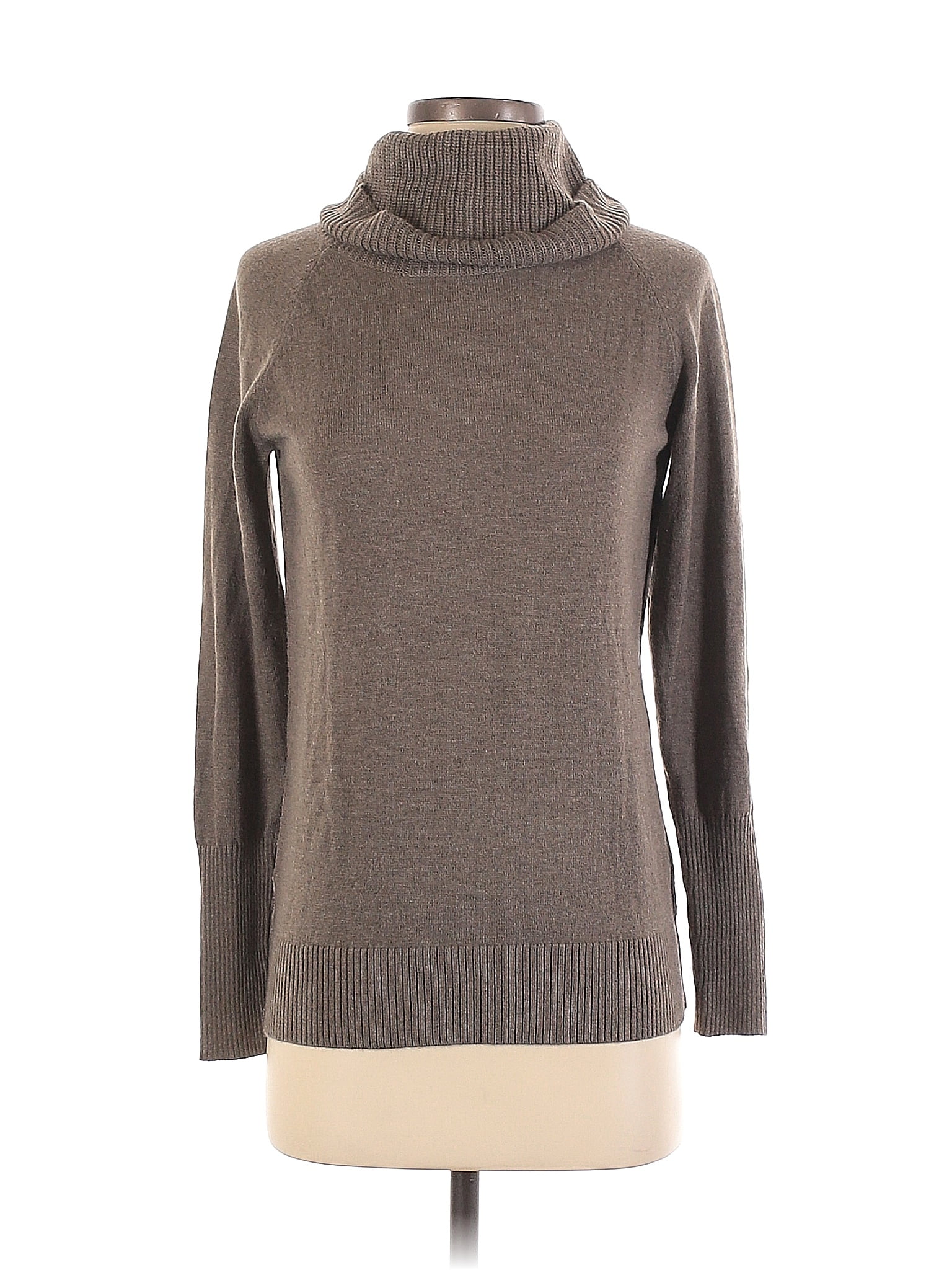 Ann Taylor LOFT Color Block Marled Brown Turtleneck Sweater Size S - 66 ...