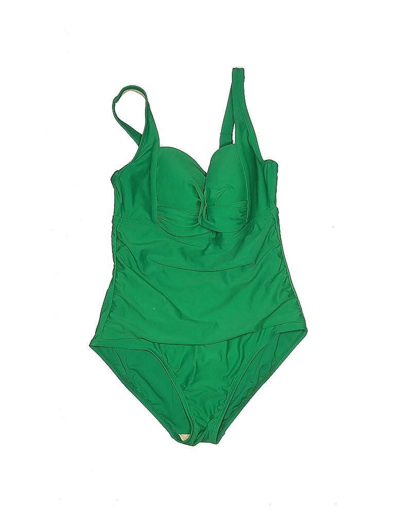 Kona Sol Solid Green One Piece Swimsuit Size M 39 Off Thredup