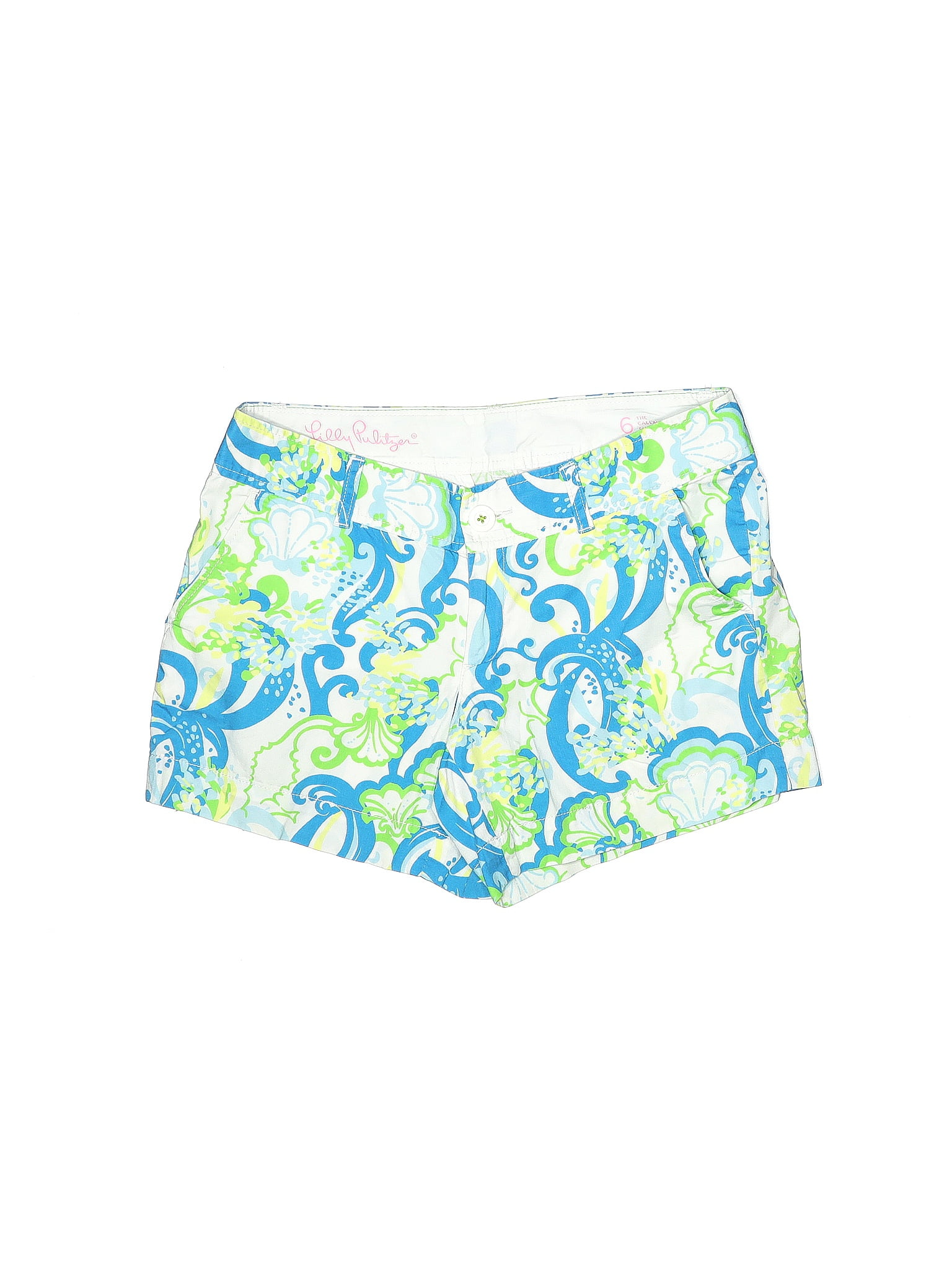 Lilly Pulitzer 100 Cotton Multi Color Blue Shorts Size 6 60 Off