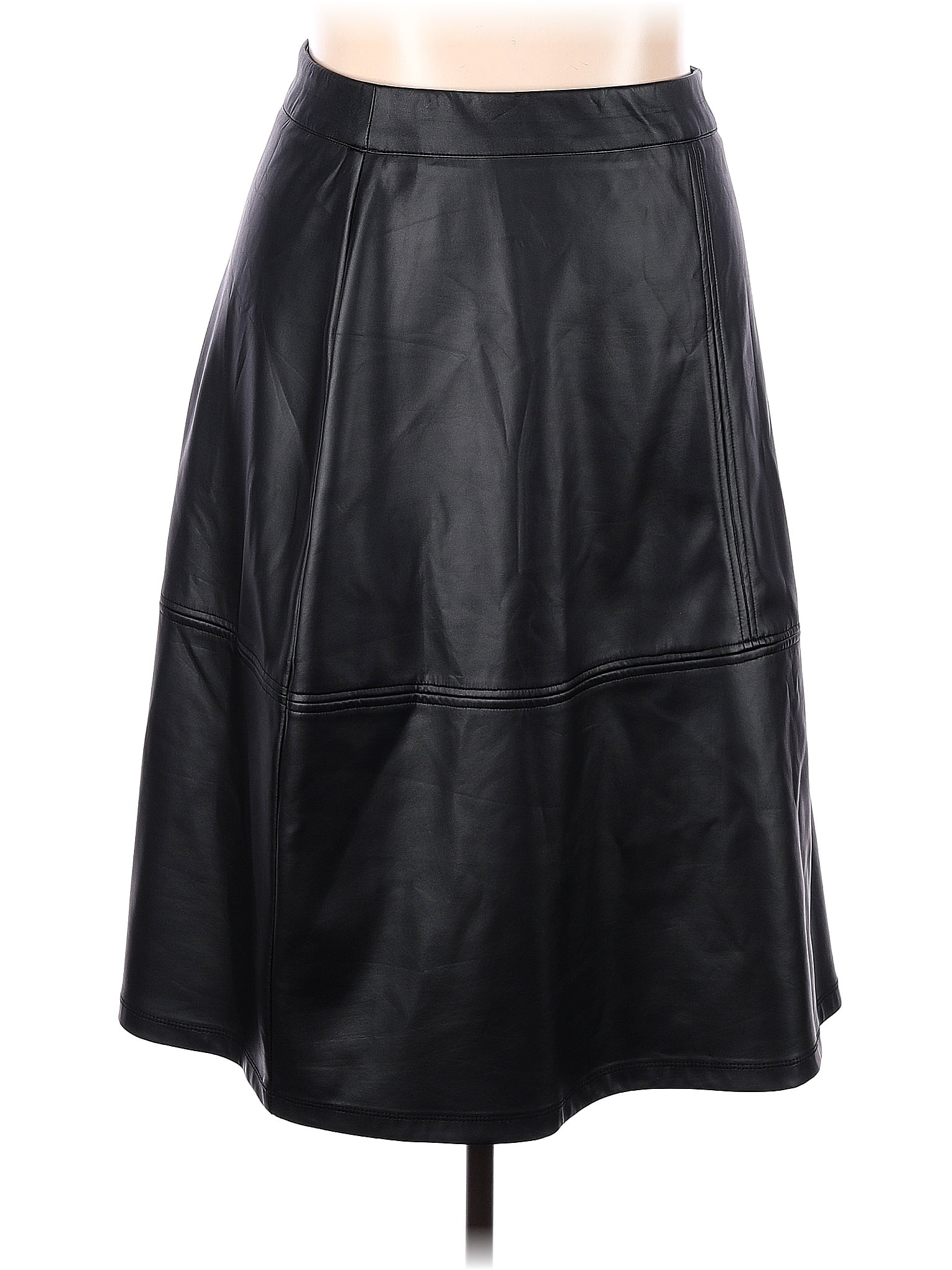 Ashley Stewart Solid Black Leather Skirt Size 18 - 20 Plus (Plus) - 67% ...