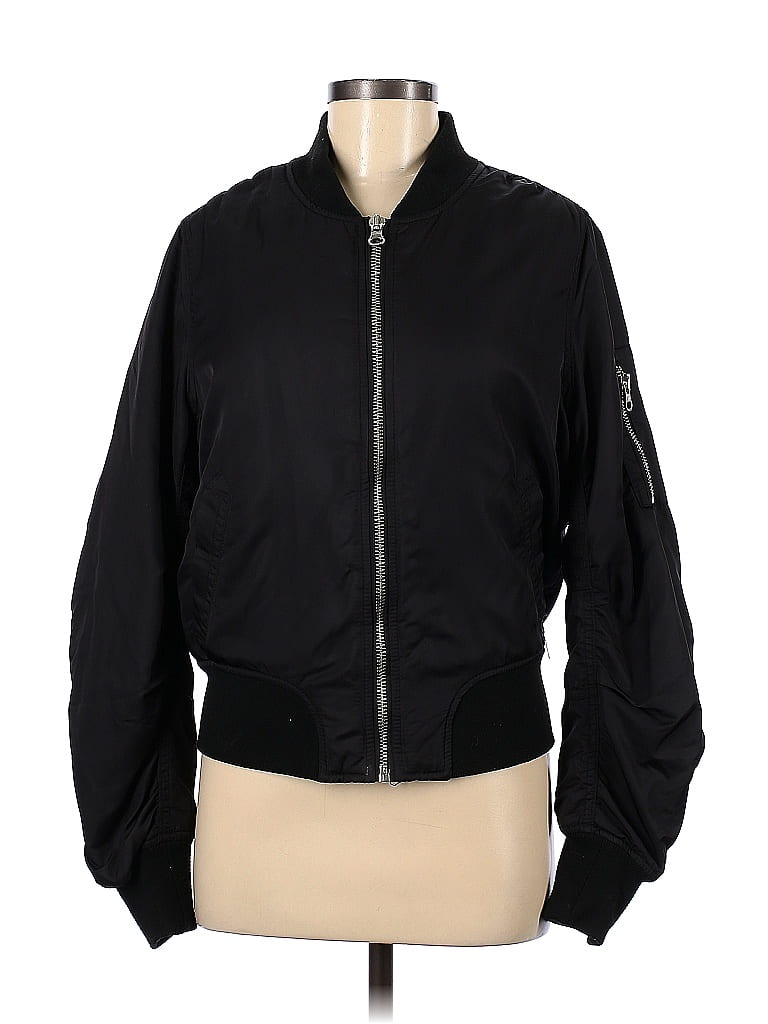 Solid Black Denim Jacket Size 8 65 off thredUP