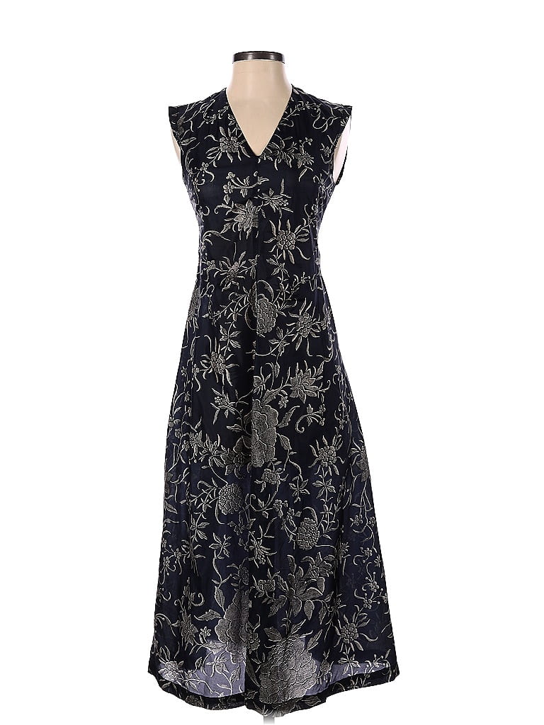 Dries Van Noten 100% Silk Floral Black Casual Dress Size 38 (EU) - 79% ...