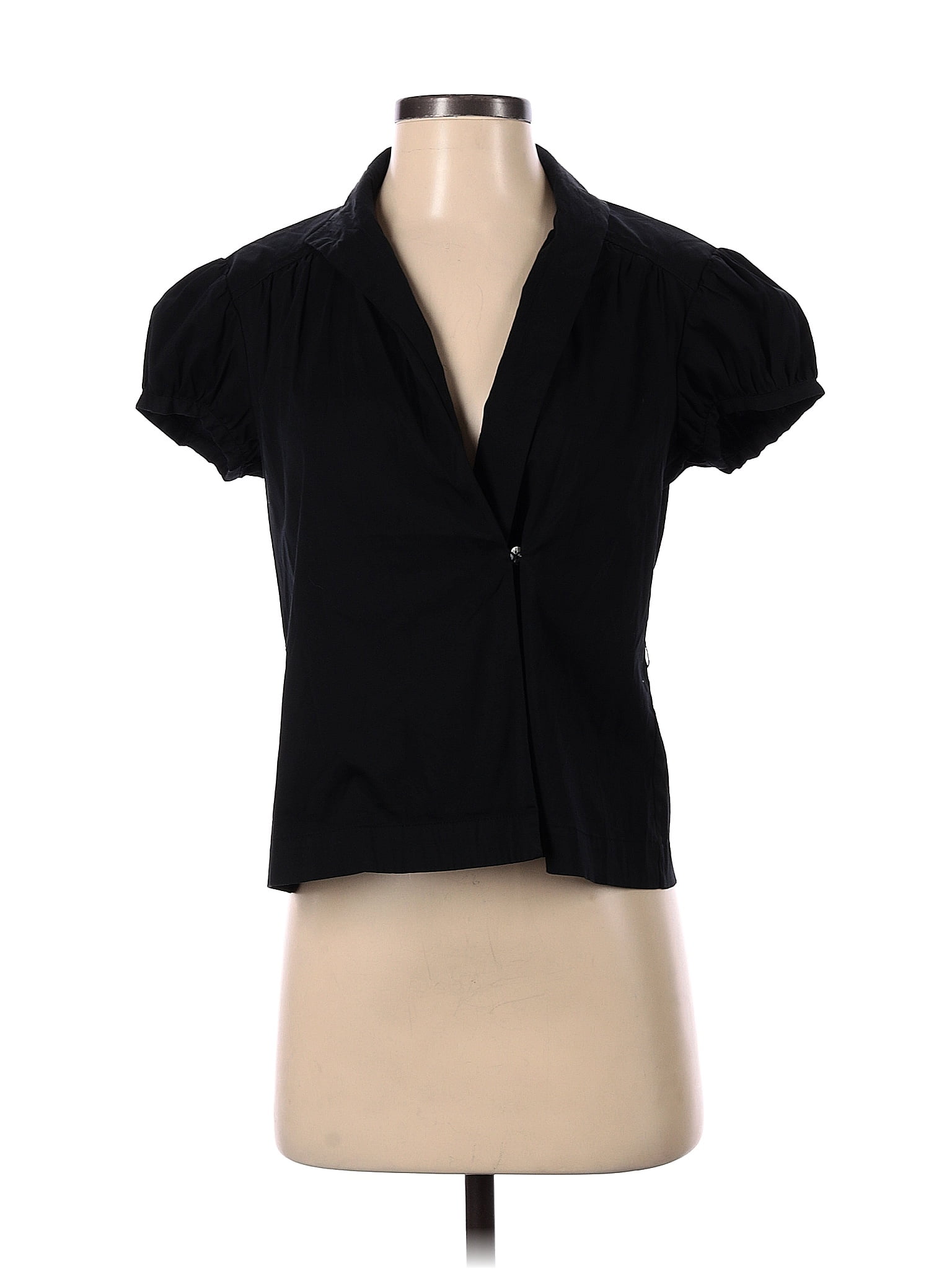 Theory Solid Black Short Sleeve Blouse Size 0 67 Off Thredup