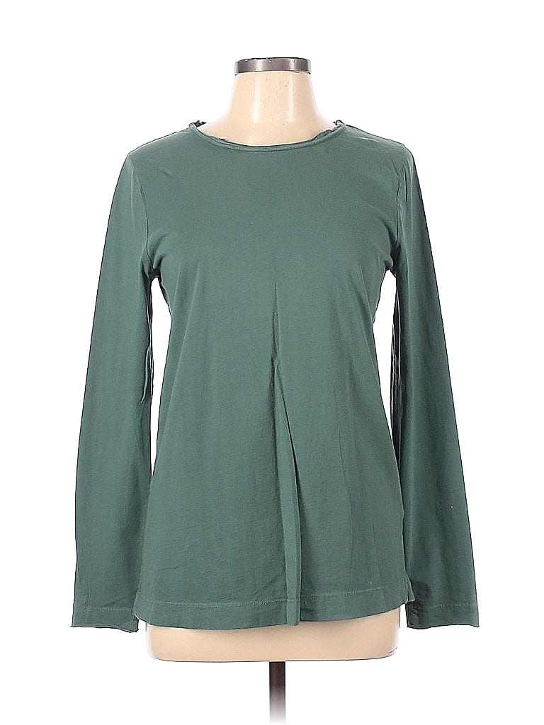 Three Dots Solid Green Sweatshirt Size L - 74% off | thredUP