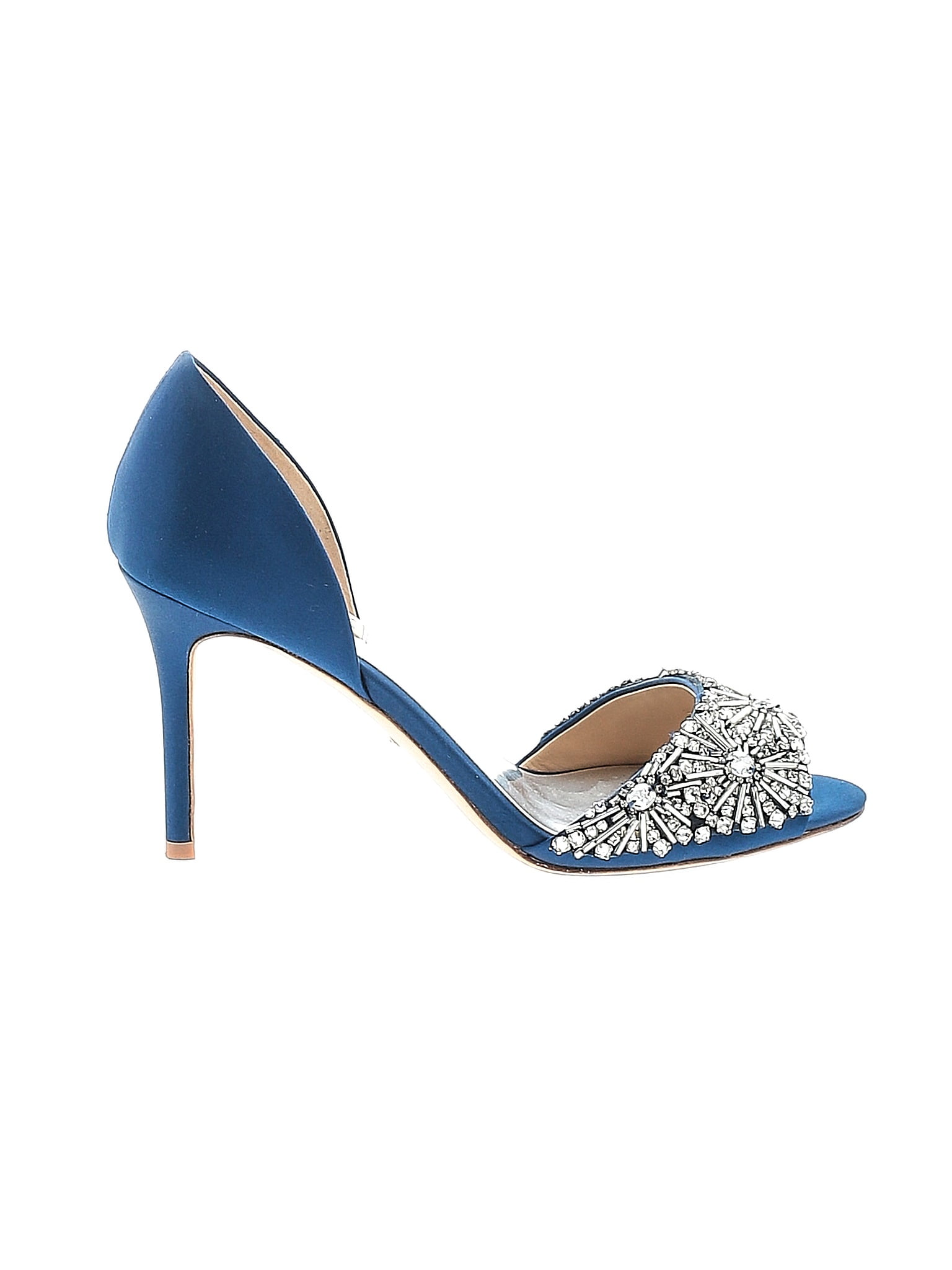 badgley mischka blue heels