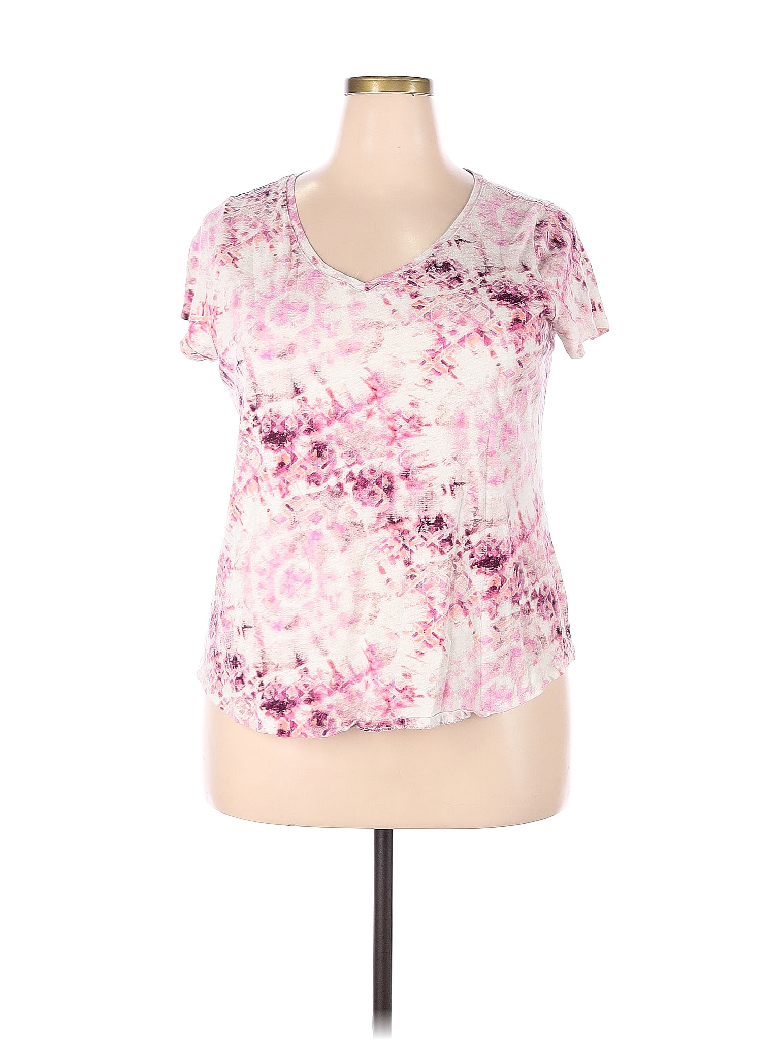 SONOMA life + style Floral Multi Color Pink Short Sleeve T-Shirt