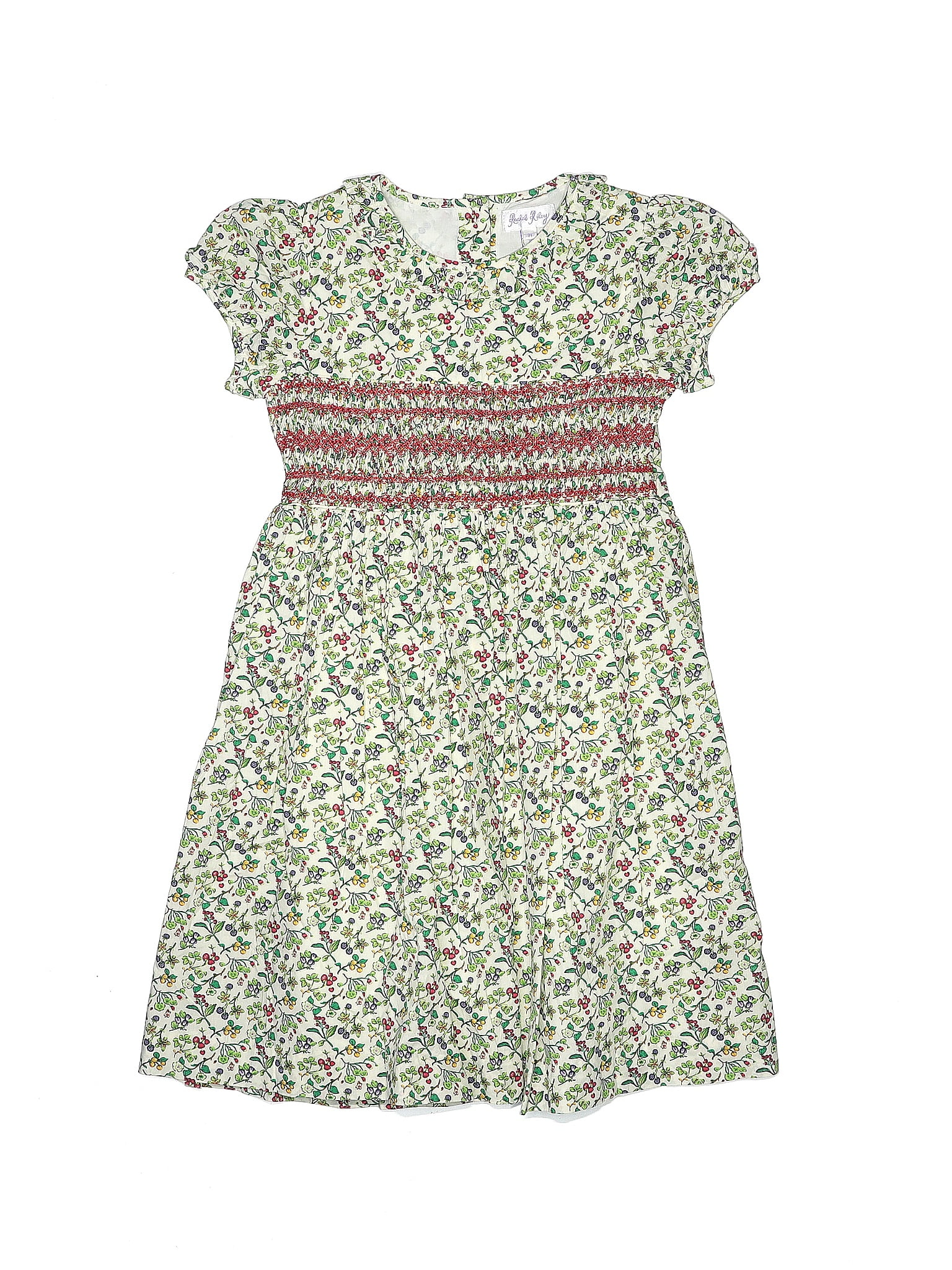 Rachel Riley London Girls Green Garden Button Front Dress