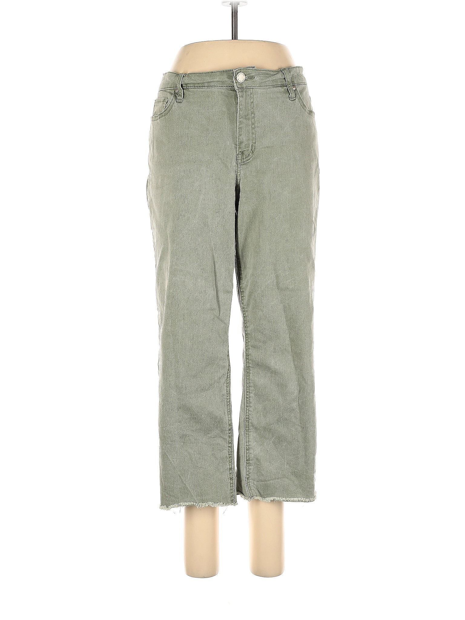 Crown & Ivy Stripes Green Jeans Size 12 62 off ThredUp