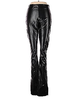 SBetro by Suzanne Betro Women's Vegan Leather Pants Black M Medium NWT  Split hem 