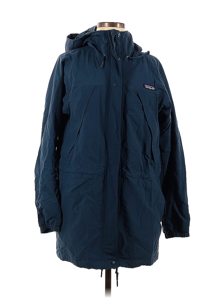 Patagonia 100% Nylon Solid Blue Jacket Size M - 54% off | thredUP