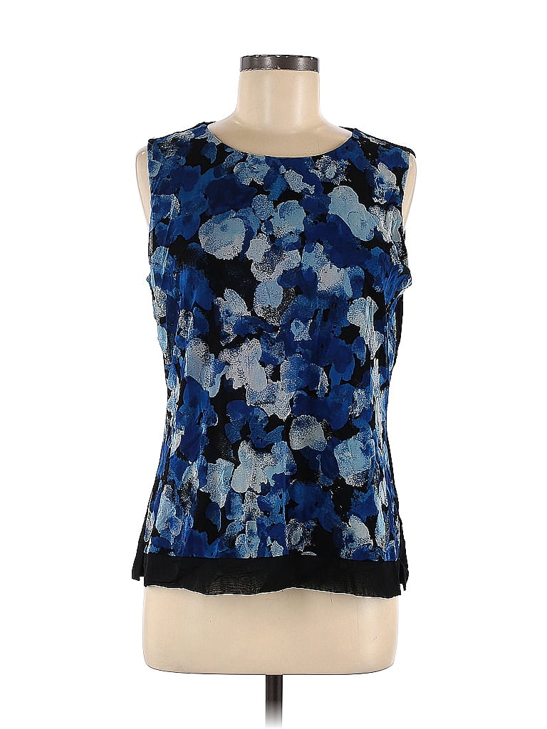 Calvin Klein Floral Blue Sleeveless Blouse Size M - 59% off | thredUP