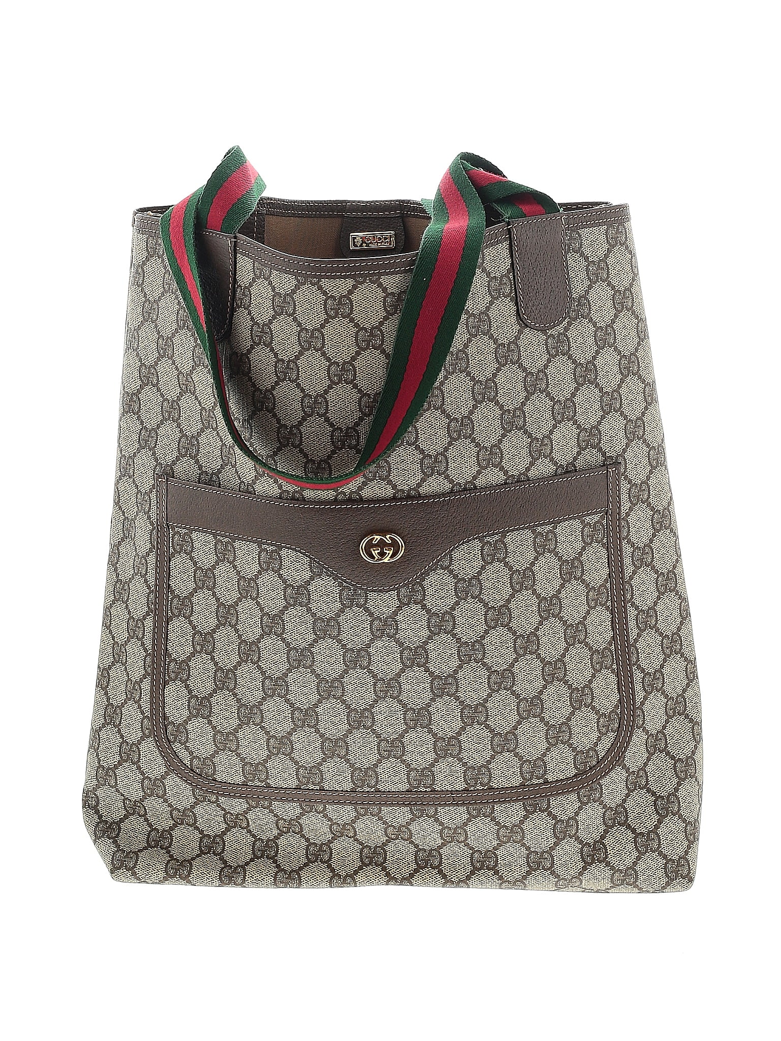 Gucci 100% Coated Canvas Color Block Tan Vintage GG Supreme Sherry Line ...