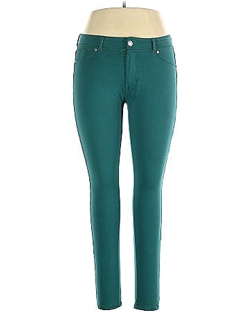 Clear Rock Solid Teal Jeggings Size 1X (Plus) - 21% off