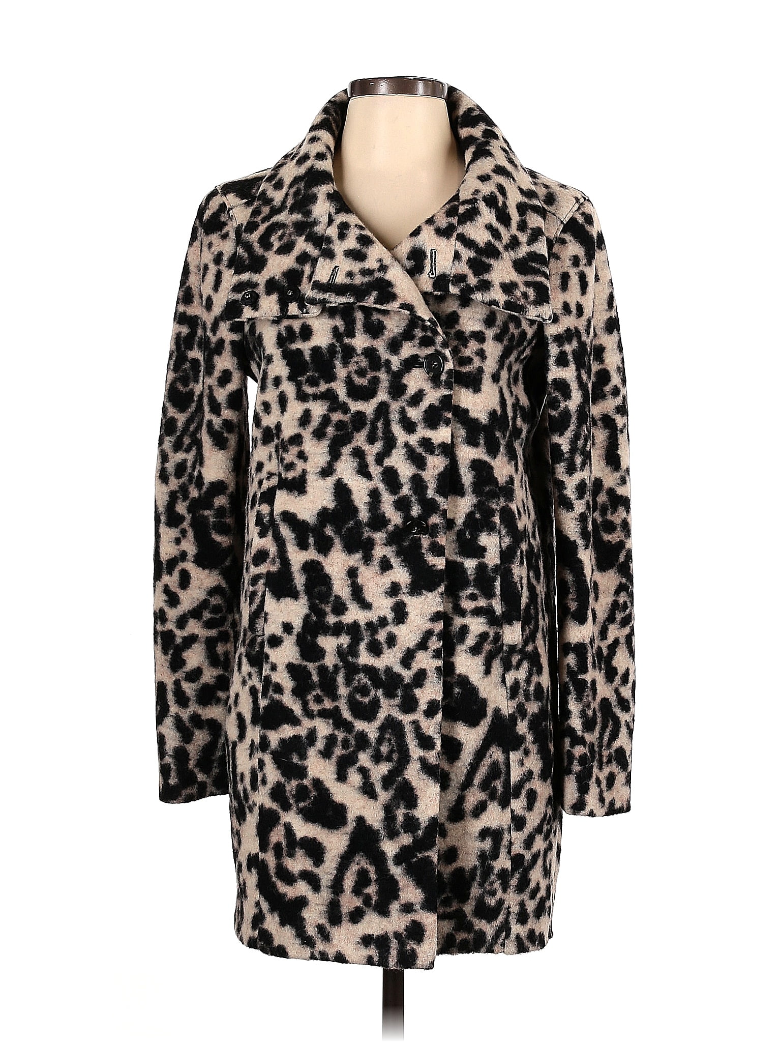 Ann Taylor Leopard Print Ivory Wool Coat Size XS - 79% off | thredUP
