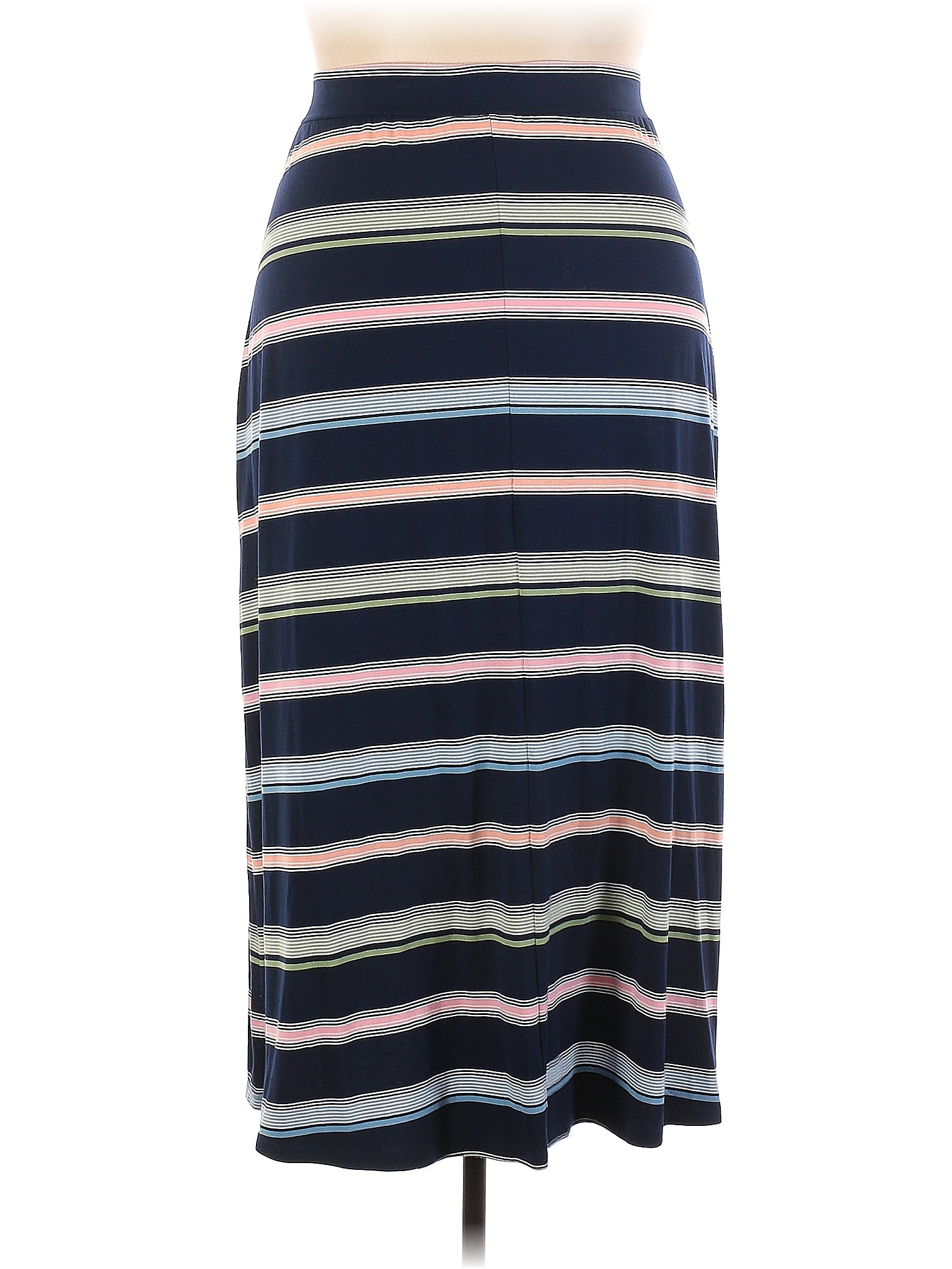 Faded Glory Stripes Blue Casual Skirt Size 1X (Plus) - 21% off