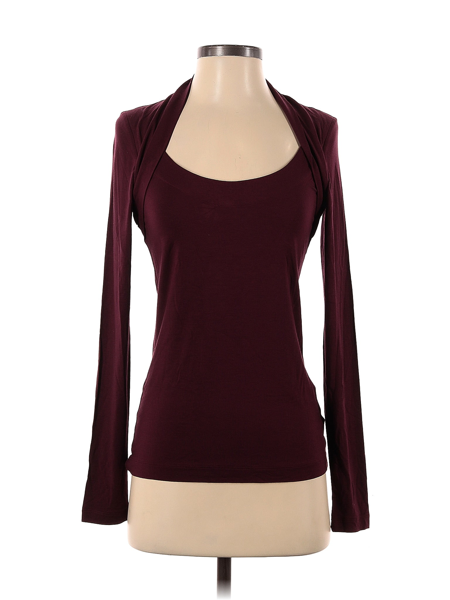 Banana Republic Solid Maroon Burgundy Long Sleeve Top Size S 65 Off