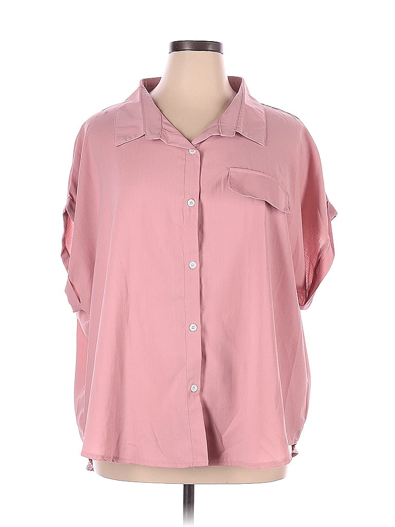 New SHE + SKY Pale pink Size S Short Sleeve Blouse