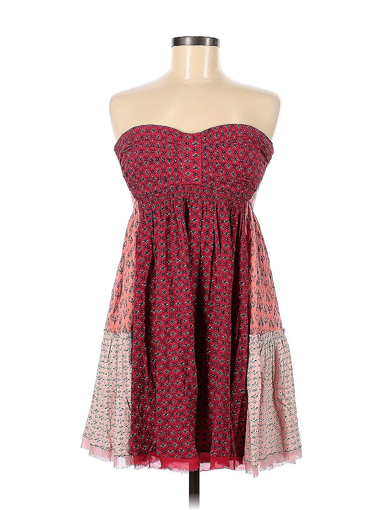 Free People 100% Viscose Multi Color Red Casual Dress Size M - 65% off ...