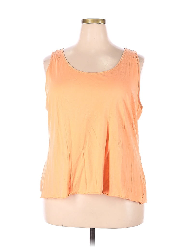 J.Jill 100% Cotton Solid Orange Tank Top Size 3X (Plus) - 60% off