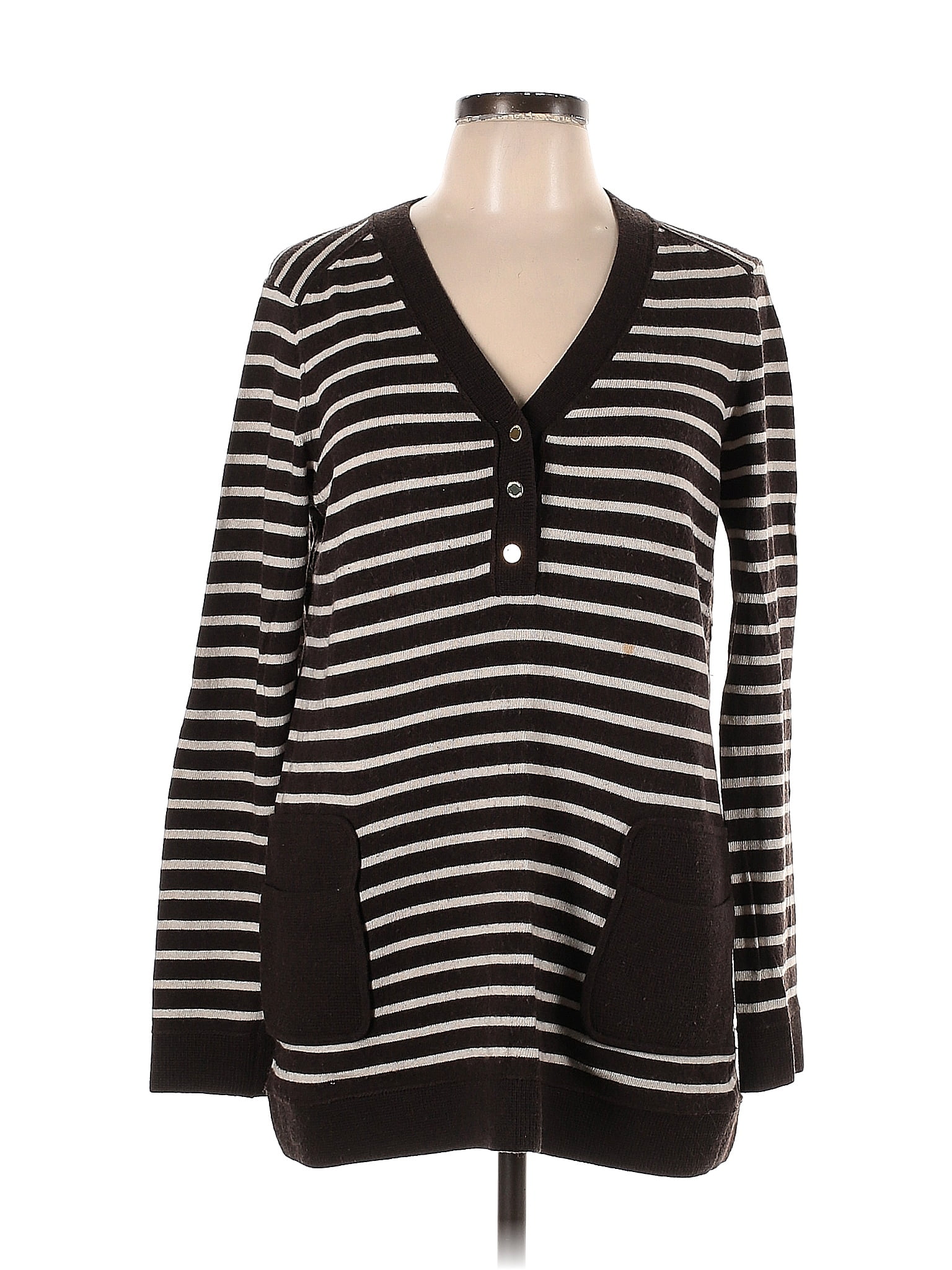 Tory Burch Color Block Stripes Black Pullover Sweater Size L 77 Off Thredup 5423