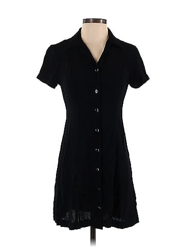 NY&Co 100% Rayon Solid Black Casual Dress Size 4 - 56% off
