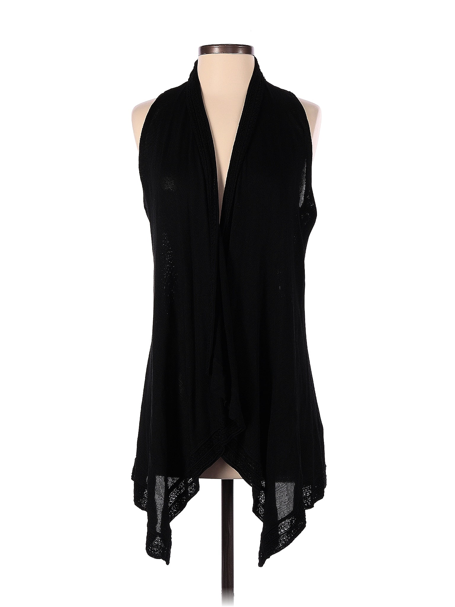 White House Black Market 100 Rayon Solid Black Cardigan Size XS 80