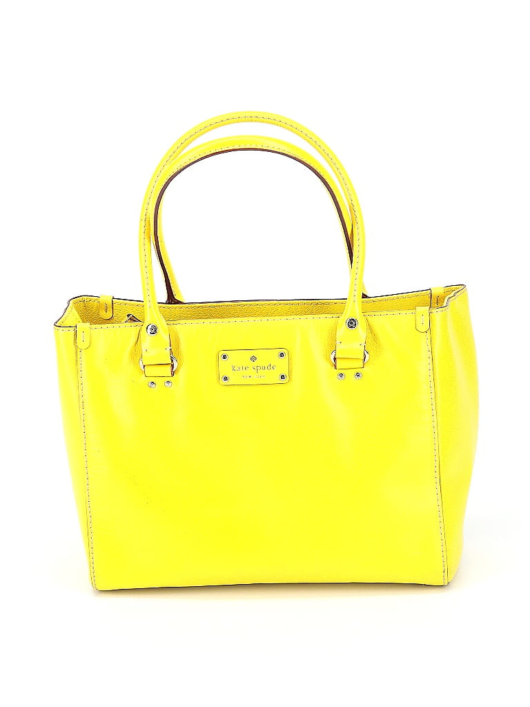 Kate Spade New York 100% Leather Solid Yellow Leather Shoulder Bag One ...