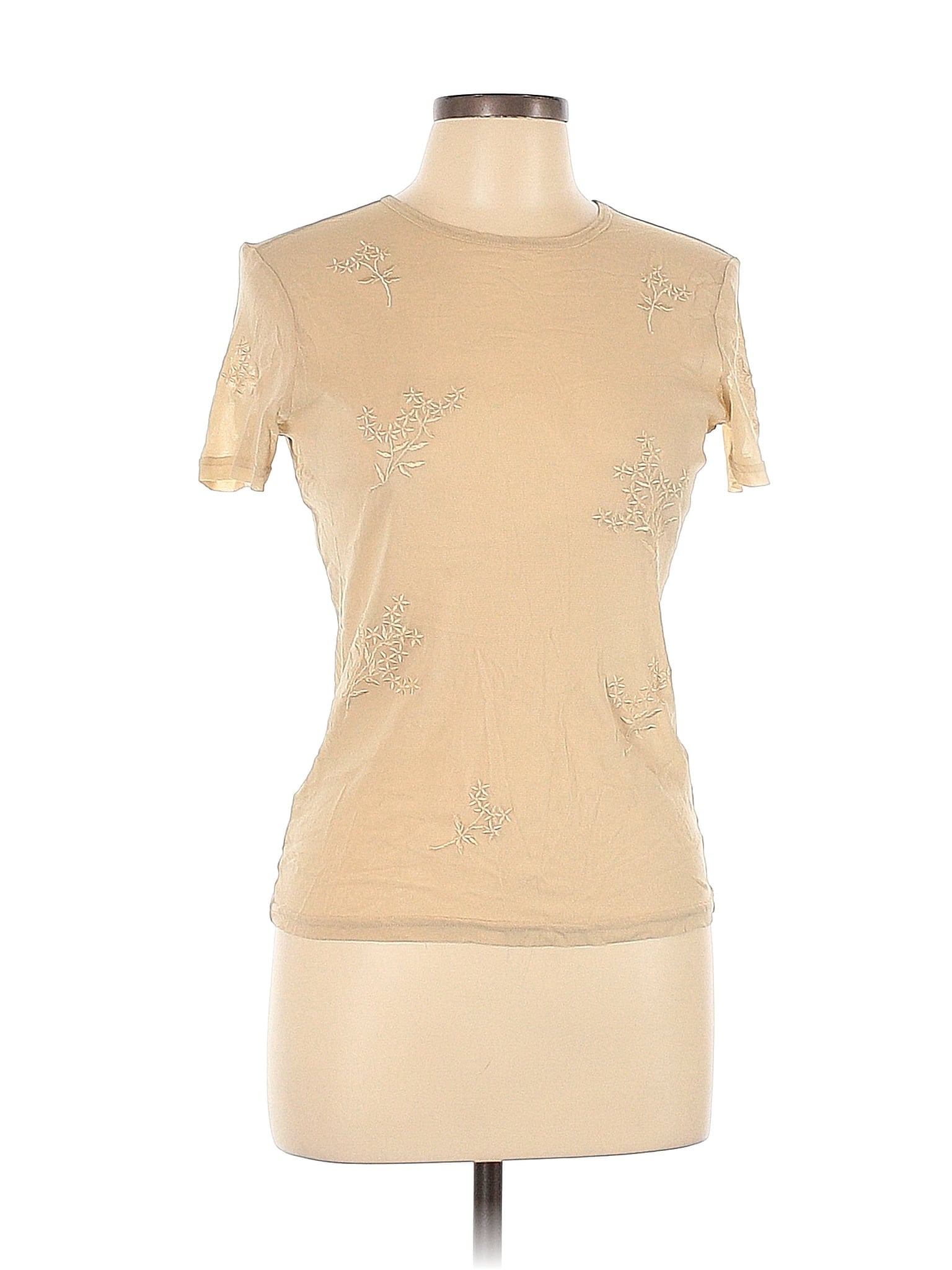 Top Manches Longues New York & Company - Imprimé Fleuri Marron - Taille M - Nylon - Occasion Très Bon état