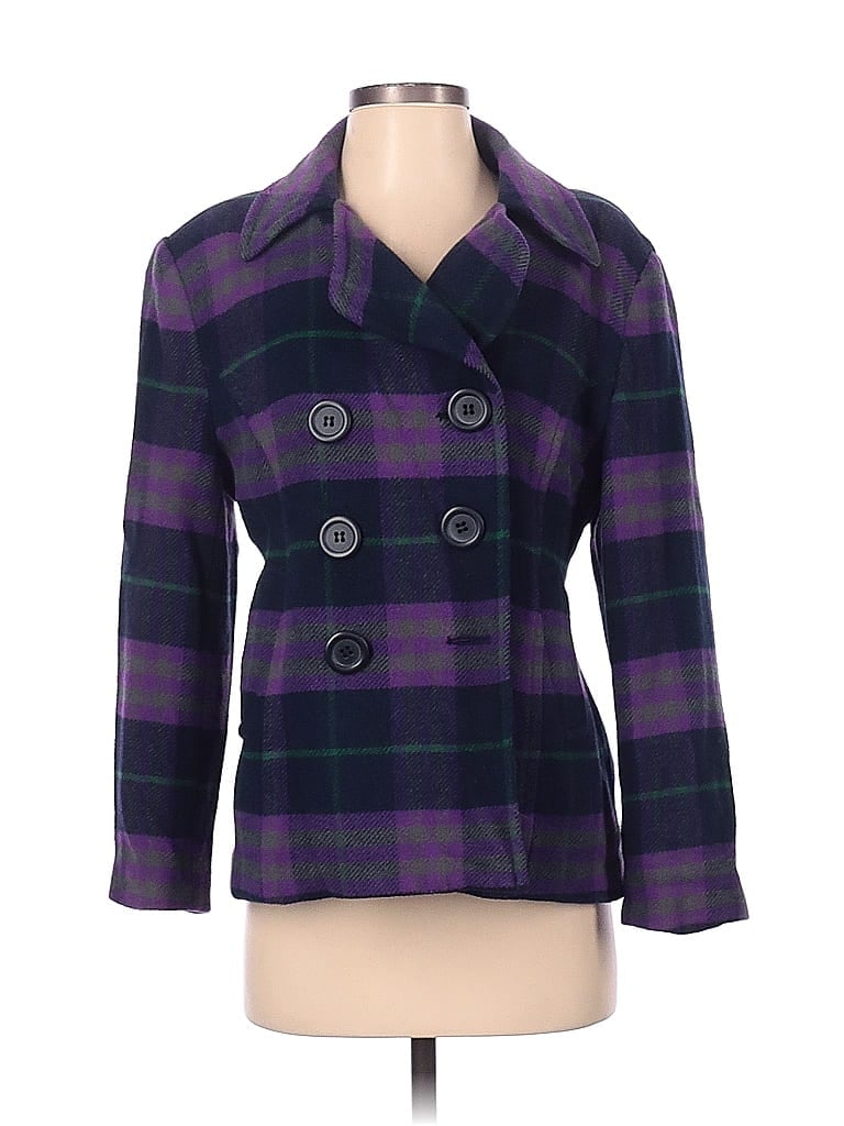 Chadwicks Plaid Purple Coat Size 2 (Petite) - photo 1