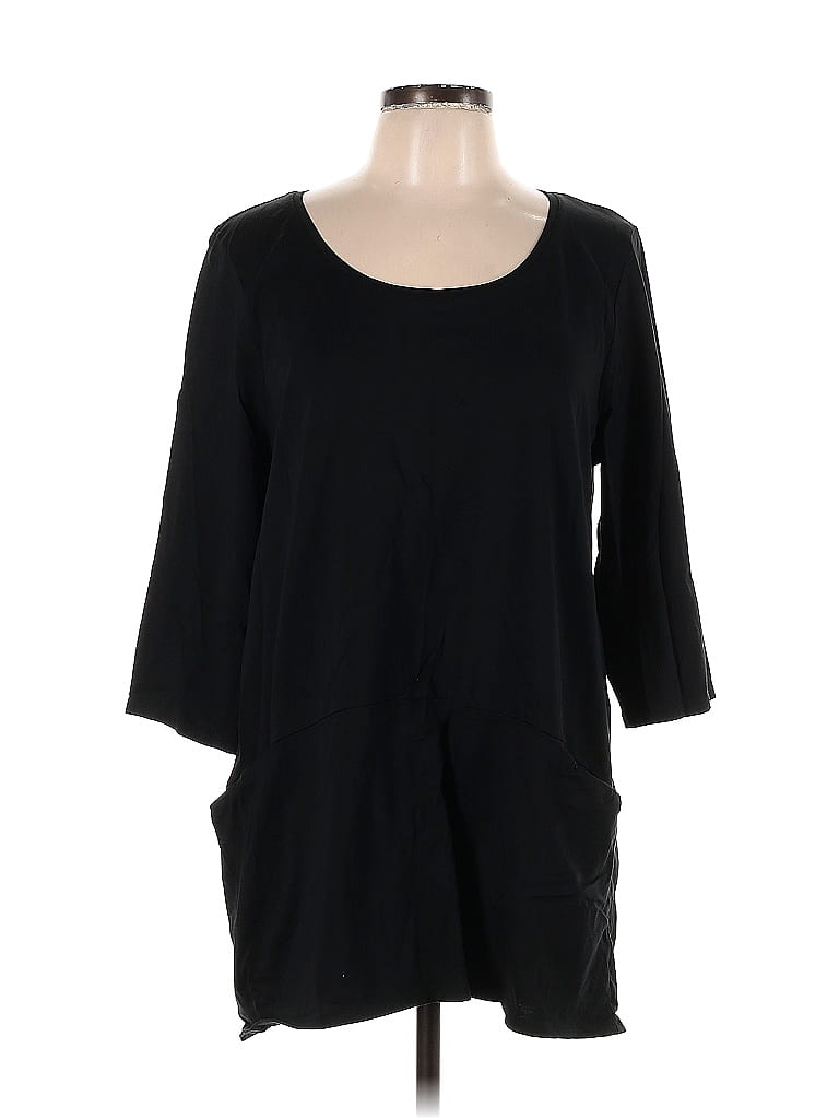 Purejill Solid Black Casual Dress Size L - 51% off | thredUP