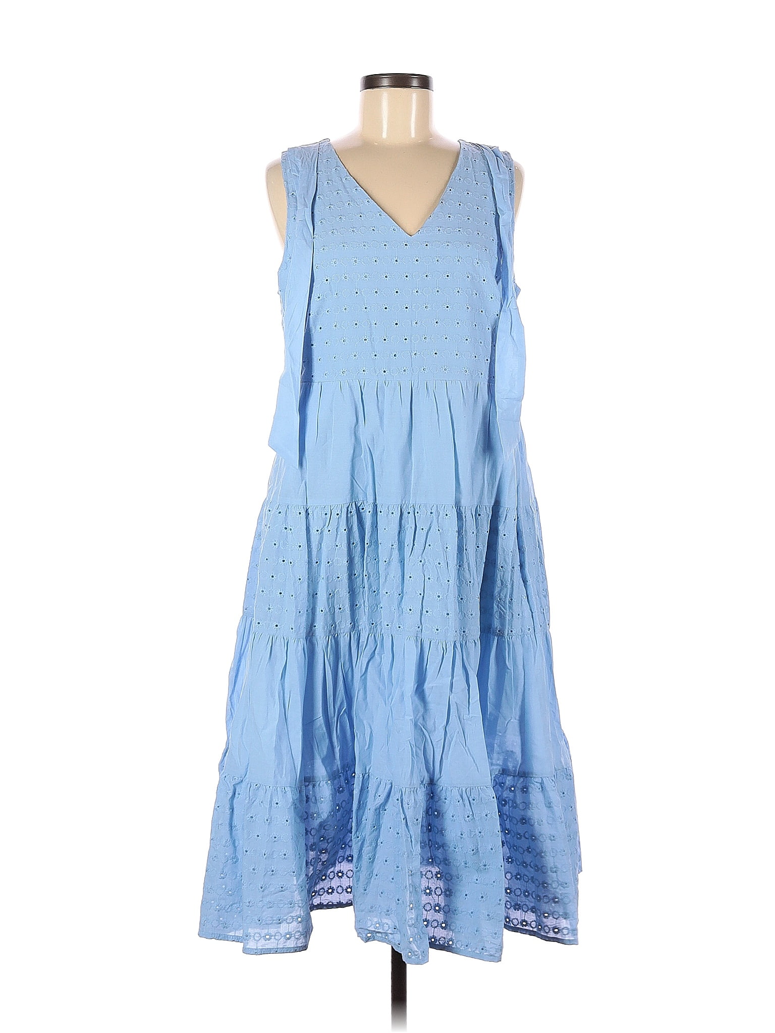 Marc New York Andrew Marc 100% Cotton Solid Blue Casual Dress Size M ...