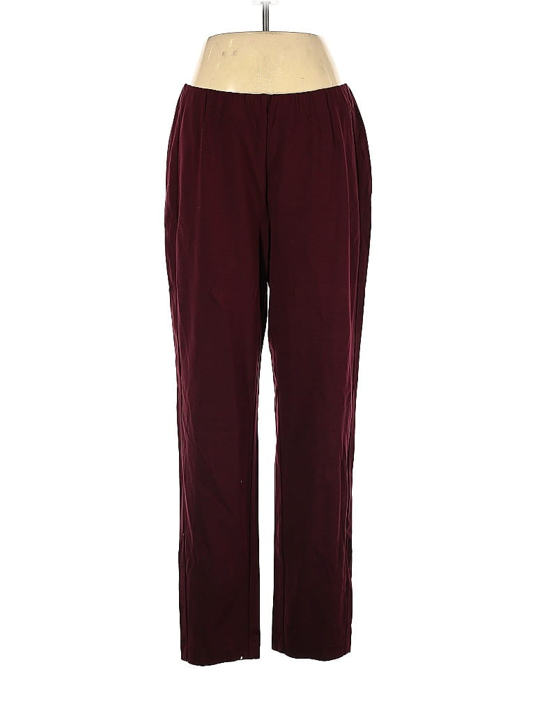 J.Jill Solid Maroon Burgundy Casual Pants Size L (Tall) - 70% off | thredUP