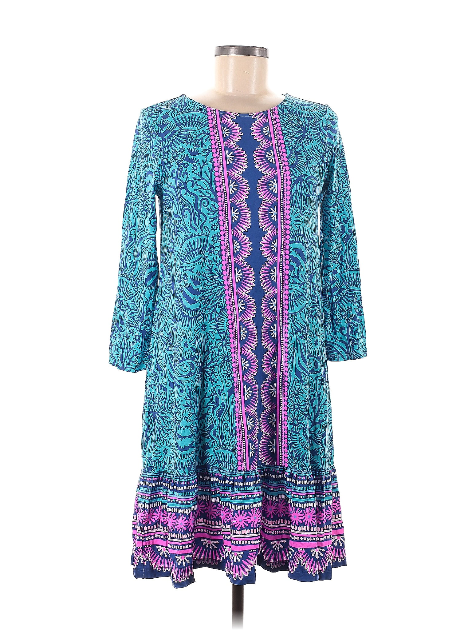 Lilly Pulitzer Multi Color Teal Casual Dress Size M 70 Off Thredup