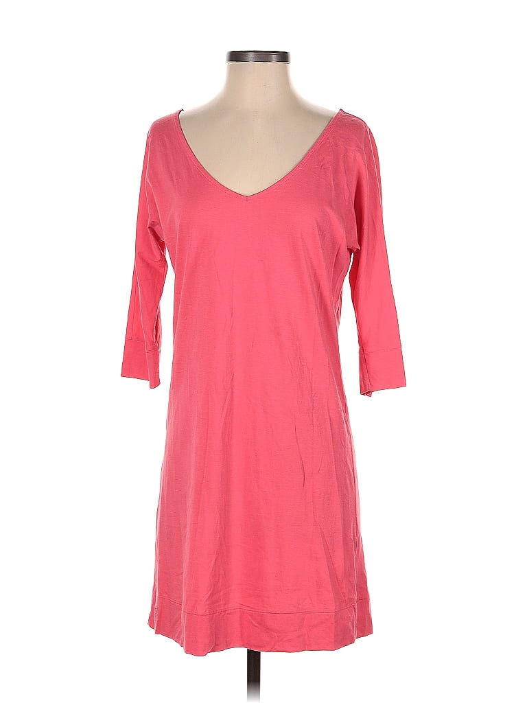 Lilly Pulitzer 100 Cotton Color Block Solid Pink Casual Dress Size S