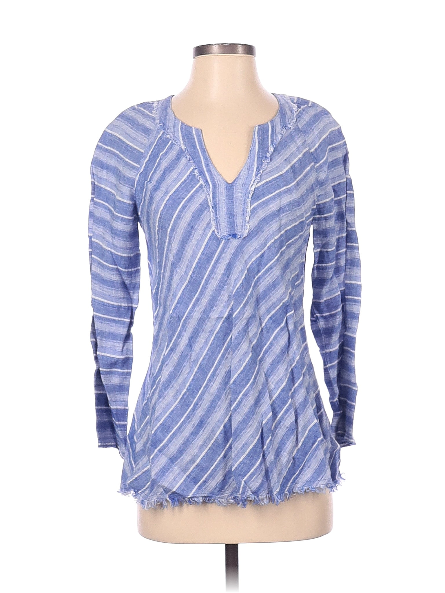 Nic + Zoe Stripes Blue 3/4 Sleeve Blouse Size XS - 77% off | thredUP