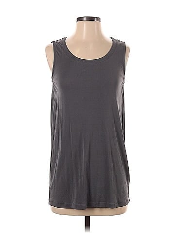 Eileen Fisher 100% Silk Gray Sleeveless Silk Top Size P (Petite) - 79% off
