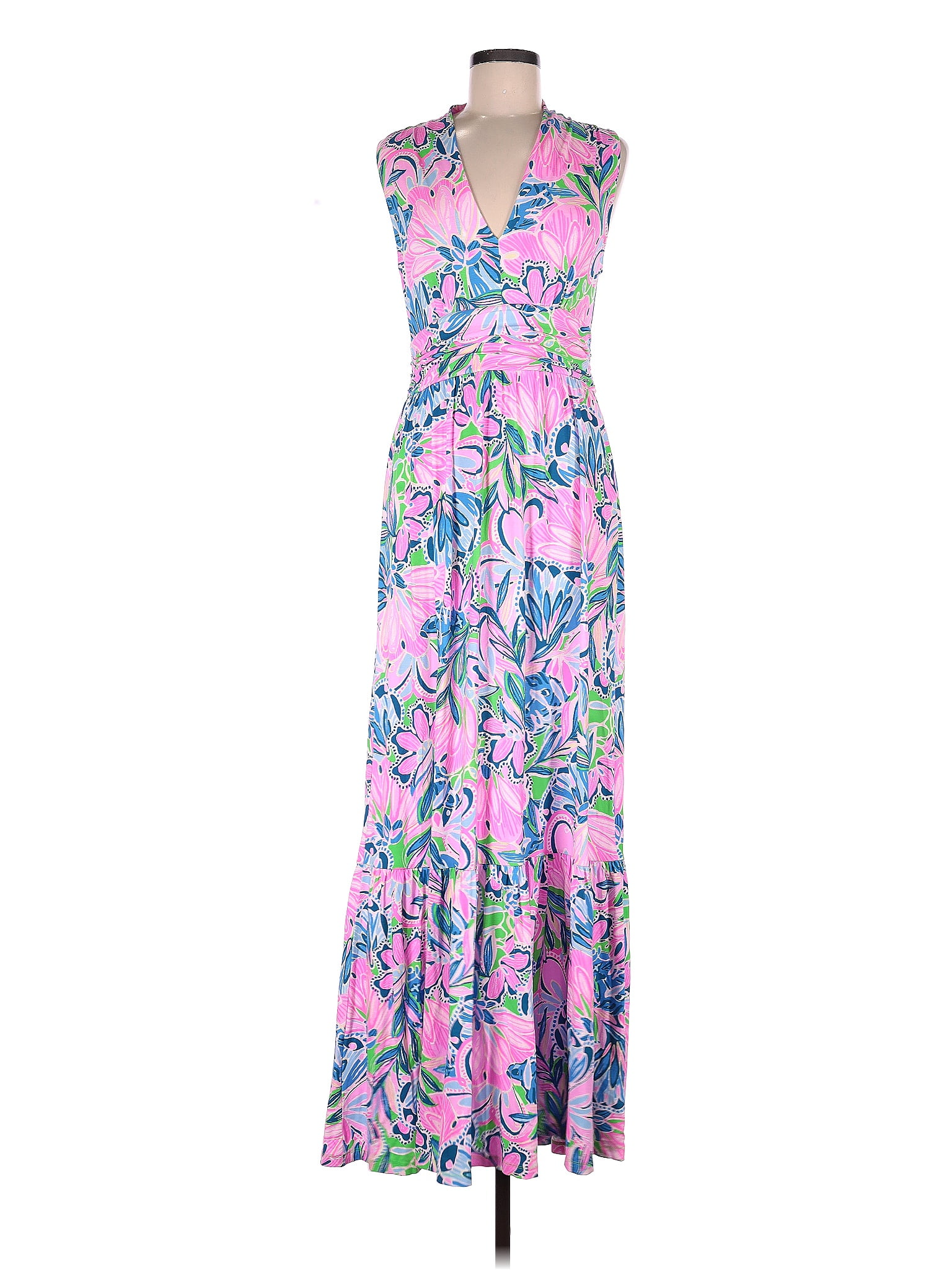 Lilly Pulitzer Floral Multi Color Pink Casual Dress Size M 60 Off